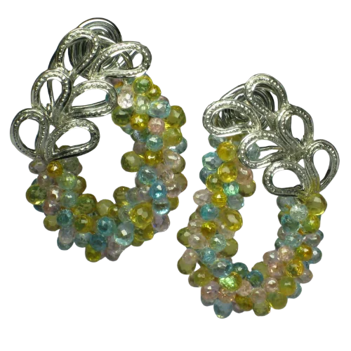 Multicoloured Gemstone Eartops