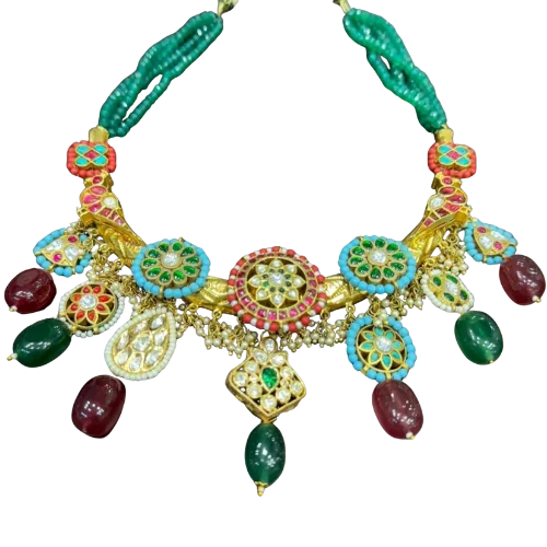 Royal Meenakari Medallion Necklace