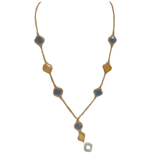 Pastel Enamel Clover Chain Necklace