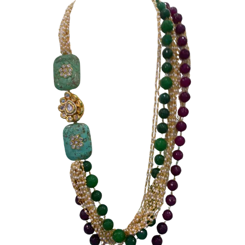 Feroza, Pearl & Bead Multi-Strand Necklace
