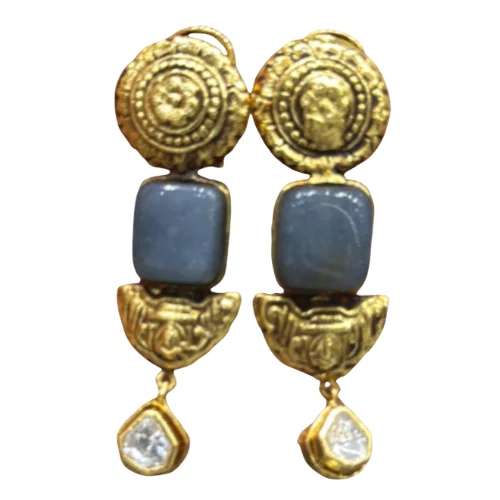 Heritage Coin & Polki Drop Earrings