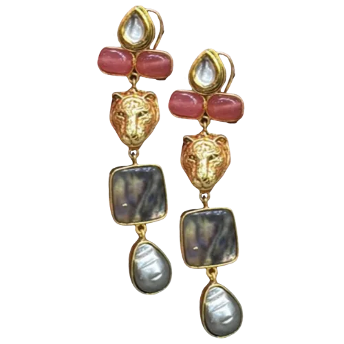 Regal Panther Gem Earrings