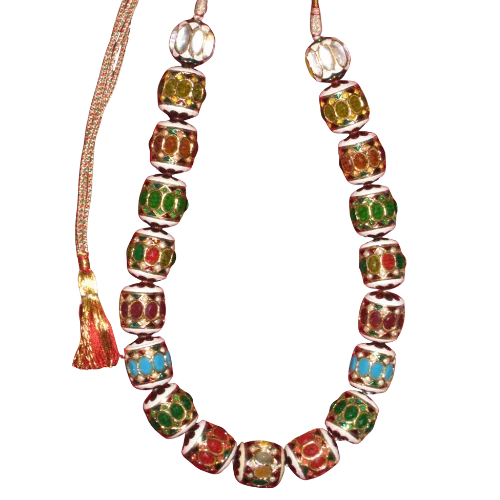 Enamel Dholak Bead Necklace