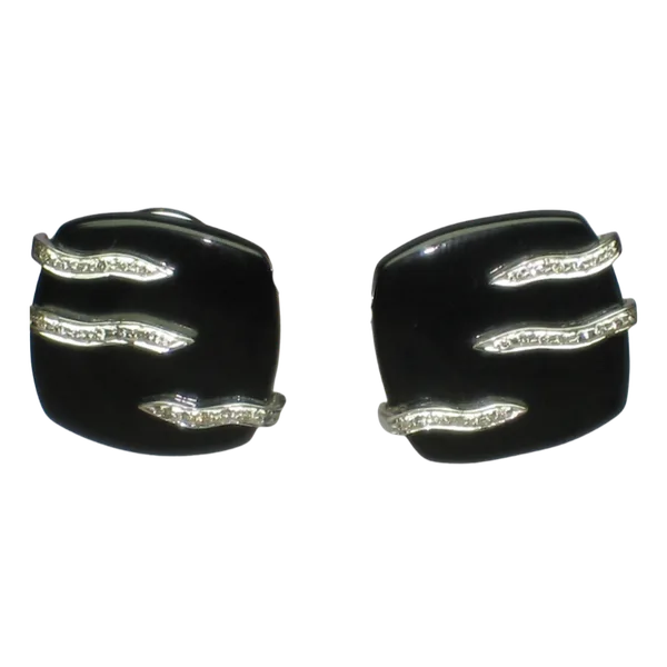Black Onyx & Diamond Studs