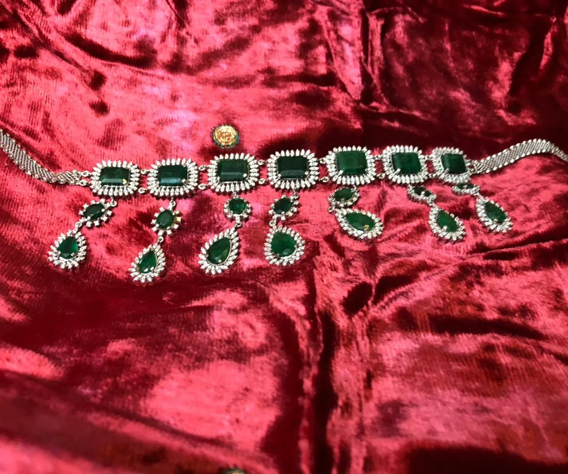 Emerald & Diamond Drop Necklace