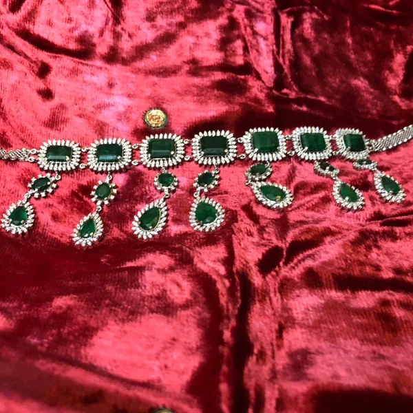 Emerald & Diamond Drop Necklace
