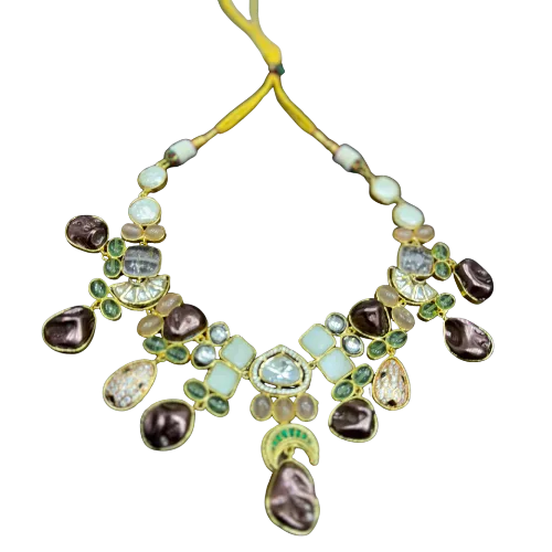 Artisanal Polki & Gemstone Statement Necklace