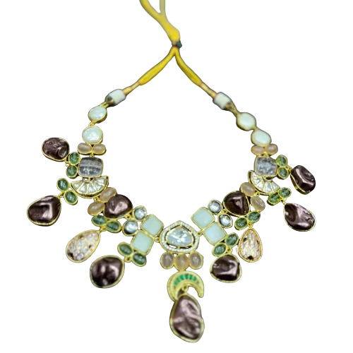 Artisanal Polki & Gemstone Statement Necklace