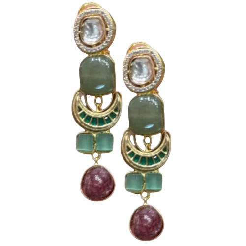 Crescent Harmony Gem Earrings